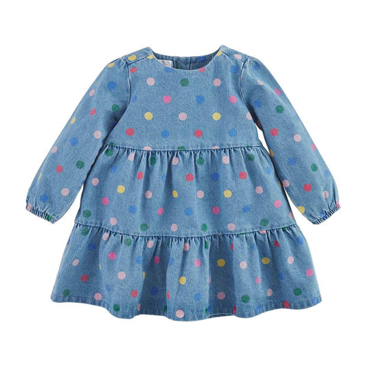 Chambray Polka Dot Dress