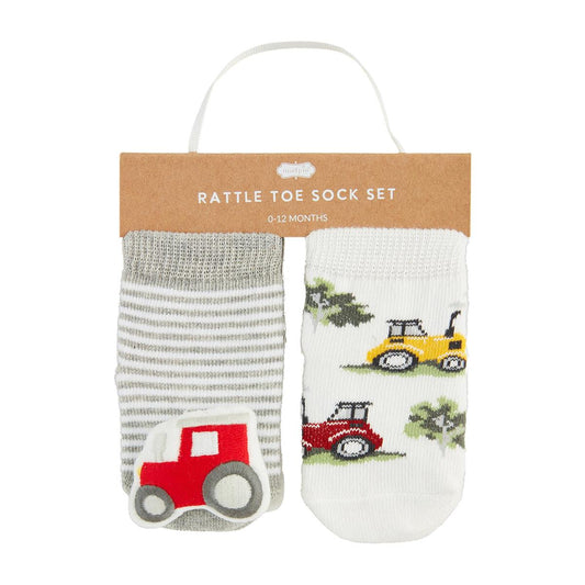 Tractor Rattle Toe Sock Set