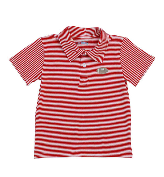 Football Red Stipe Polo