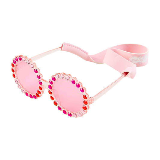 Toddler Red Round Sunglass Set