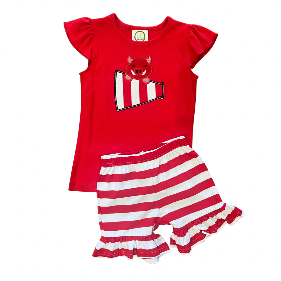 Razorback Stripe Ruffle Set