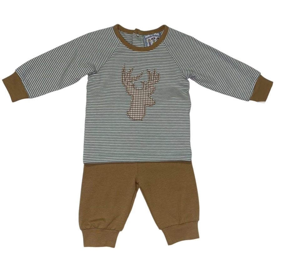 Deer Appliqué Jogger Set