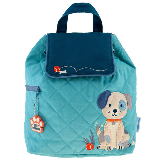 Blue Puppy Quilted Backpack