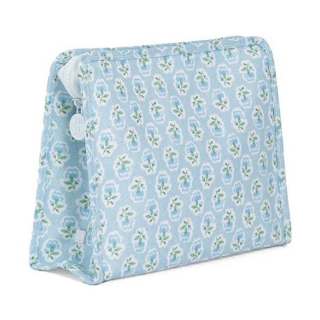 Roadie Medium Zip Pouch- Petite Fleur Blue by TRVL Design