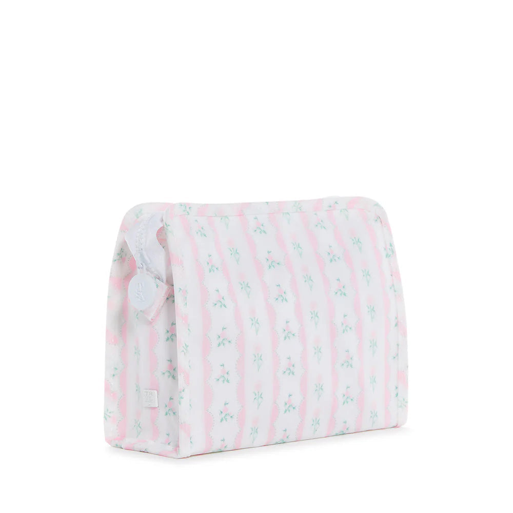 Roadie Medium Zip Pouch- Ribbon Floral Pink by TRVL Design