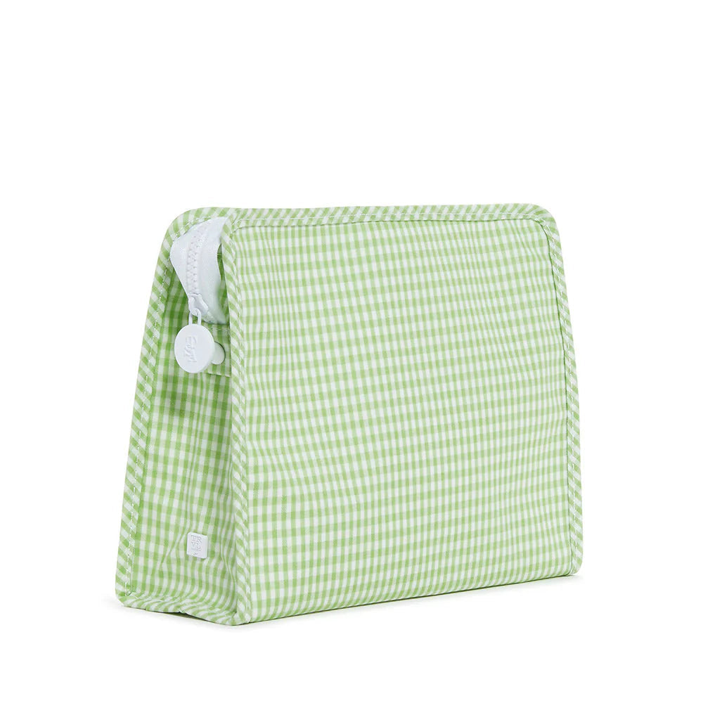 Roadie Medium Zip Pouch- Gingham Leaf2 by TRVL Design