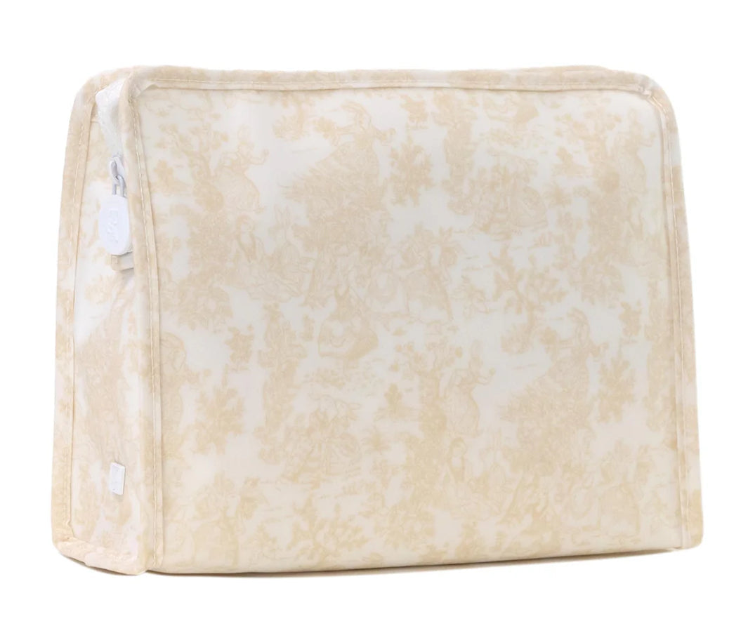 Roadie Medium Zip Pouch- Bunny Toile Sand by TRVL Design