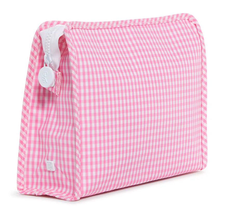 Roadie Medium Zip Pouch- Gingham Pink by TRVL Design