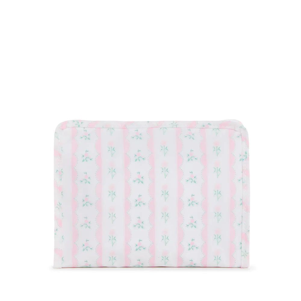 Roadie Medium Zip Pouch- Ribbon Floral Pink by TRVL Design