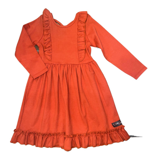 Burnt Orange Ruffle Dress