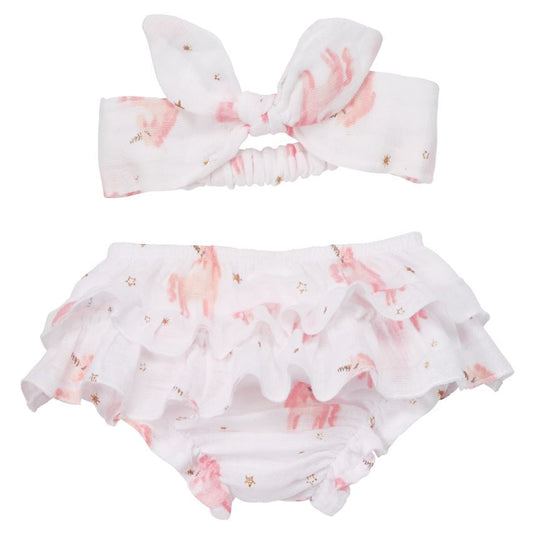 Mudpie Unicorn Headband & Bloomer Set