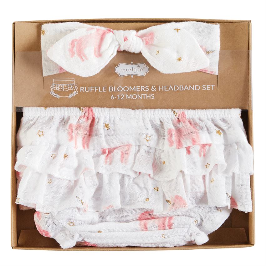 Mudpie Unicorn Headband & Bloomer Set