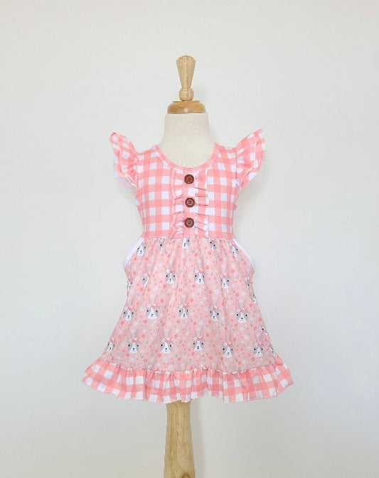 Peach Fluff Bunny Dress