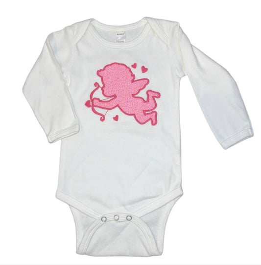 Appliqué Cupid Long-sleeve Onesie