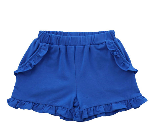 Knit Ruffle Royal Blue Shorts