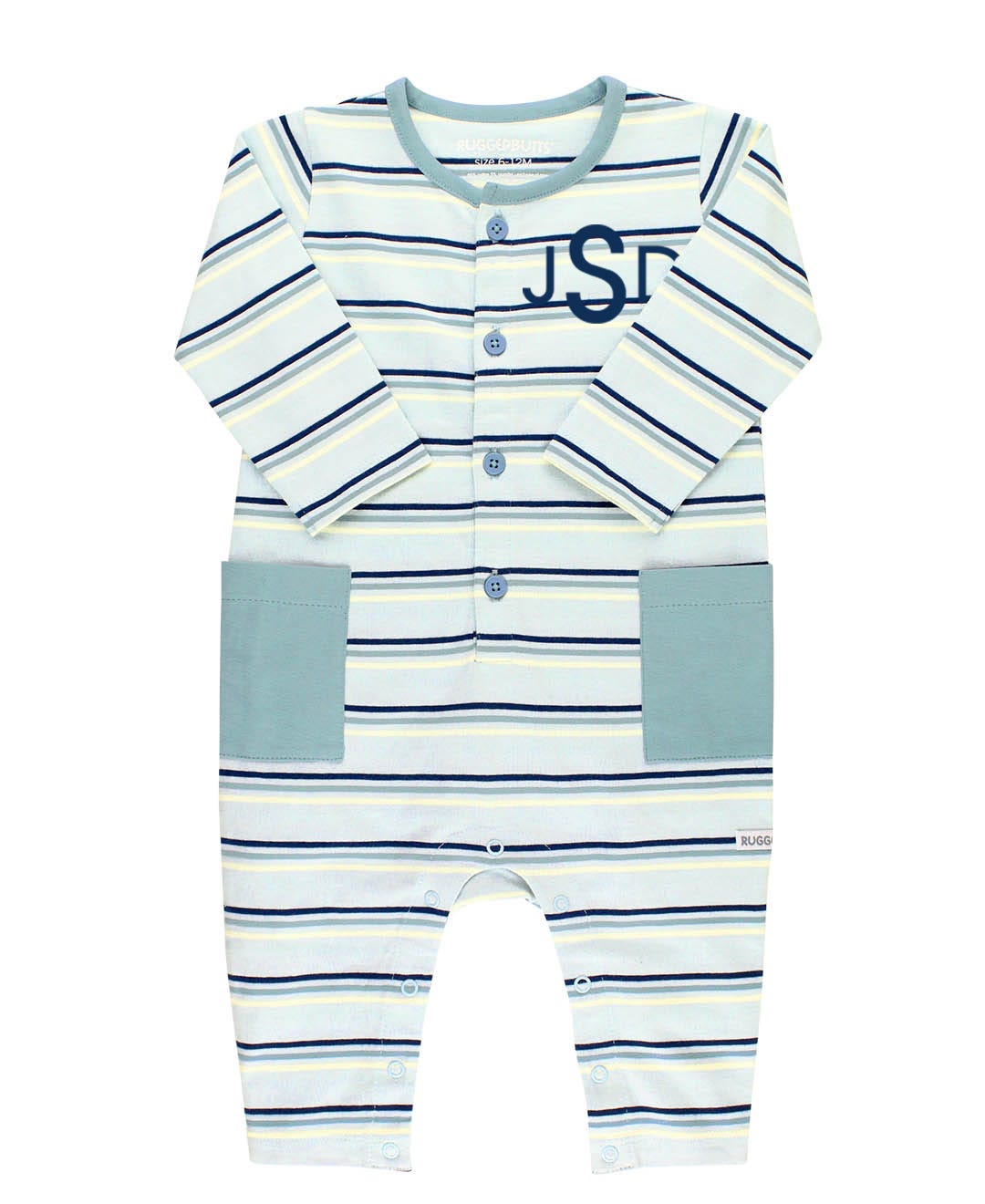 Antique Blue Stripe Romper