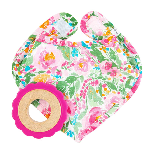 Floral Bib And Teether Set