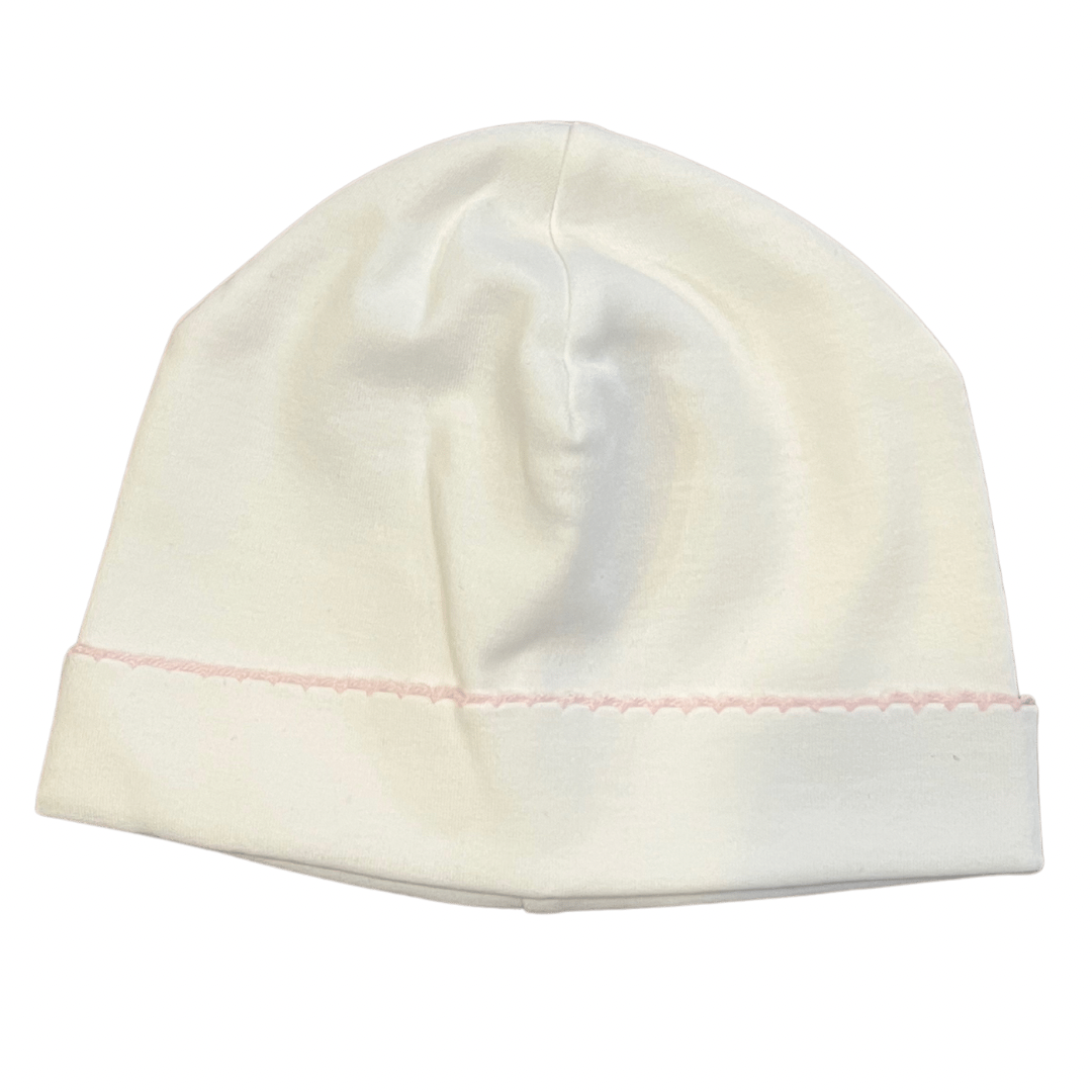 Paty Inc. White w/Pink Moonstitch Cap