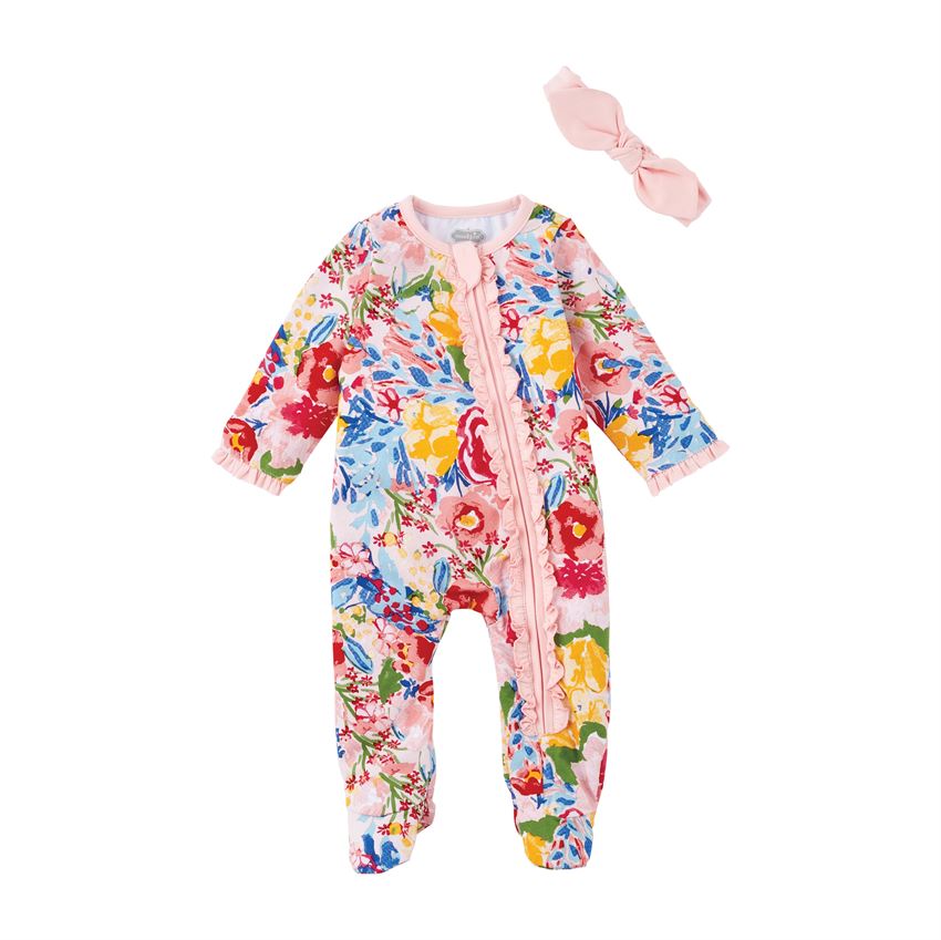 Mudpie Floral Sleeper & Headband Set