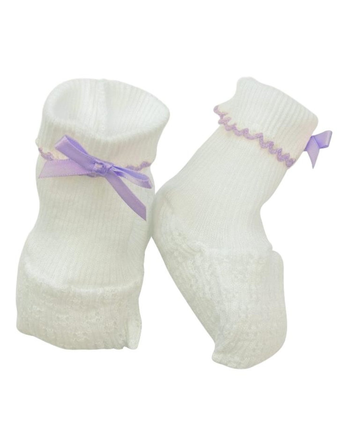 Paty Inc White W/Purple Booties