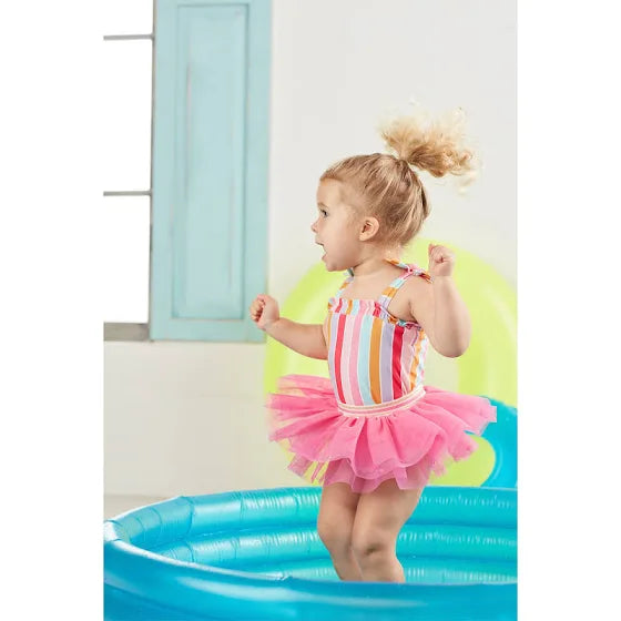 Stripe Swimsuit w/Tutu