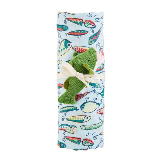 Fishing Lure Swaddle And Rattle Set