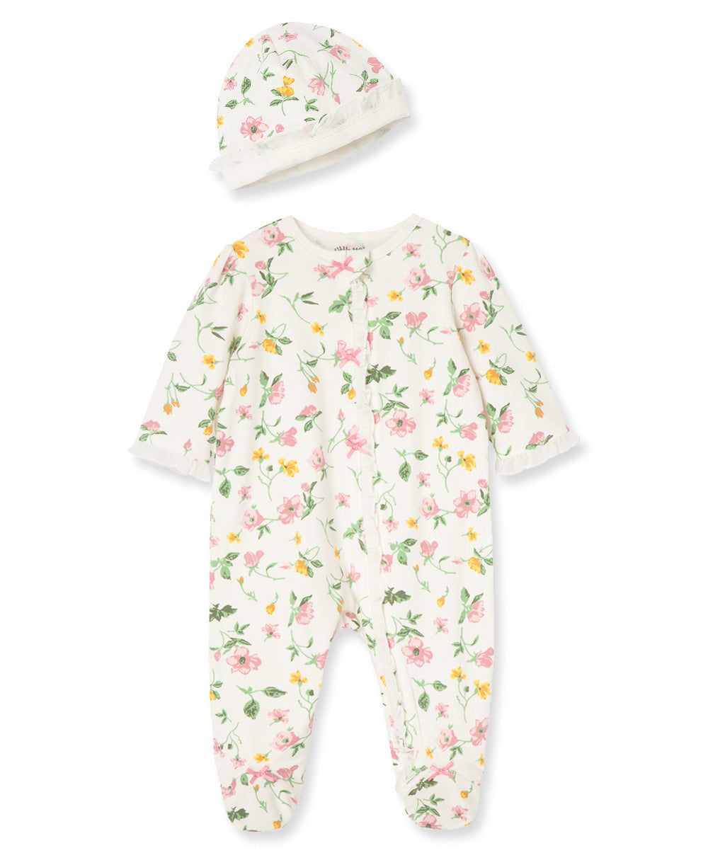 Little Me Floral Leaf Footie