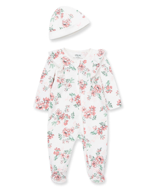 Little Me Whimsical Floral Footie