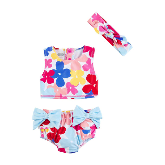 Girls' Multi-Floral Swimsuit Set