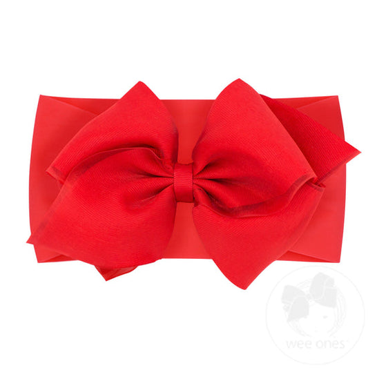 Red Mini King Organza Overlay Bow Baby Band