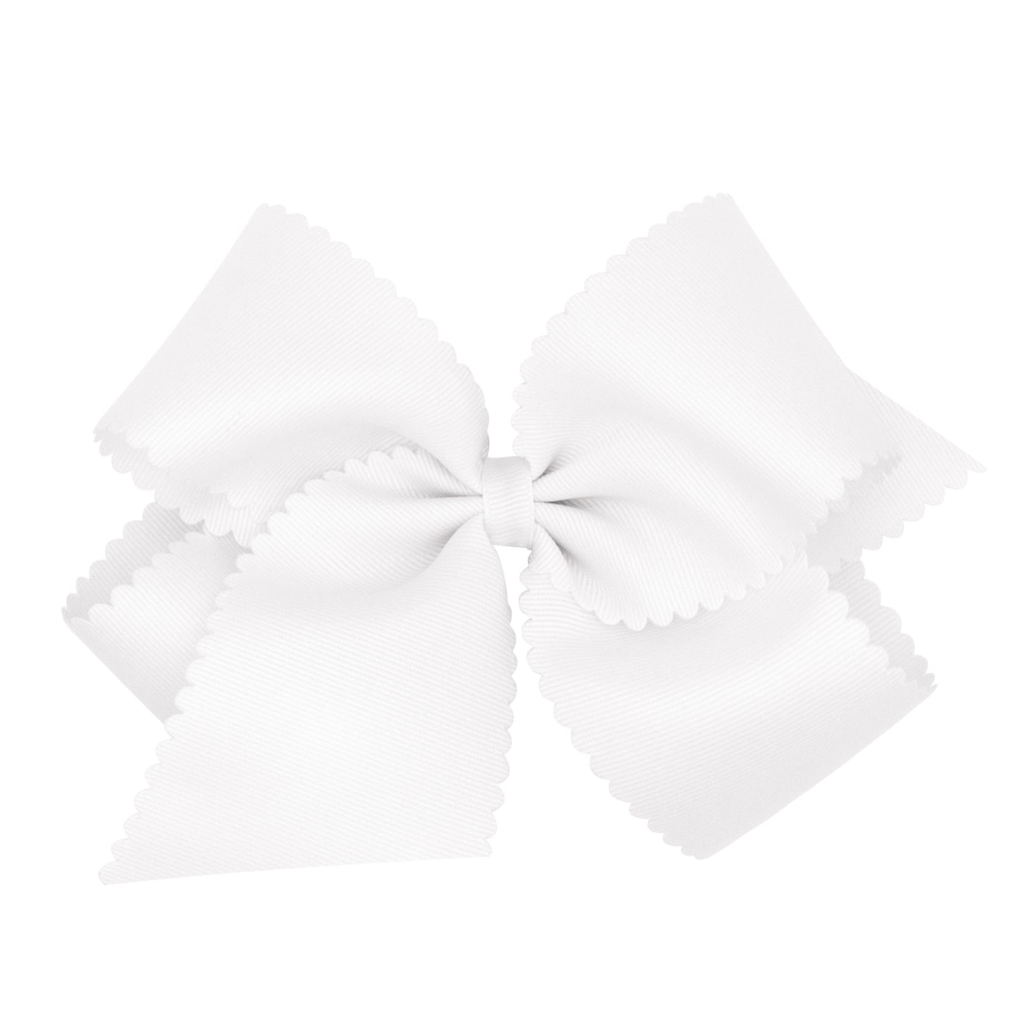 White Grosgrain Scalloped Edge