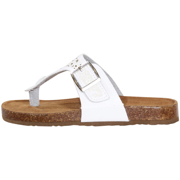 Cleome Youth Sandals White T-Strap