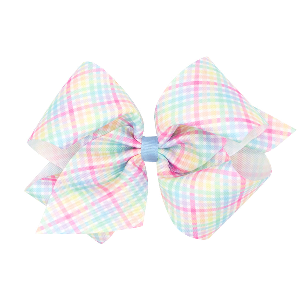 Pastel King Printed Gingham Bow