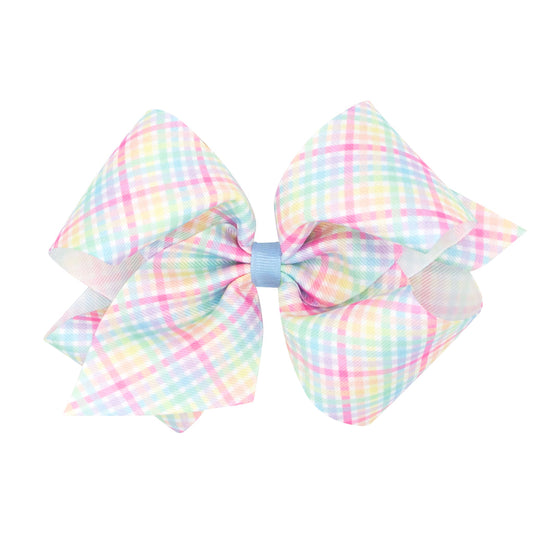 Pastel King Printed Gingham Bow