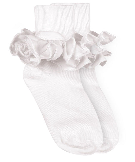 Misty Ruffle Lace Turn Cuff Sock
