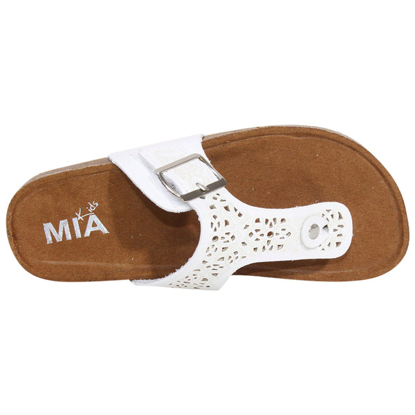 Cleome Youth Sandals White T-Strap