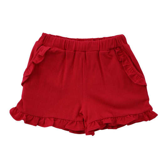 Knit Ruffle Red Shorts
